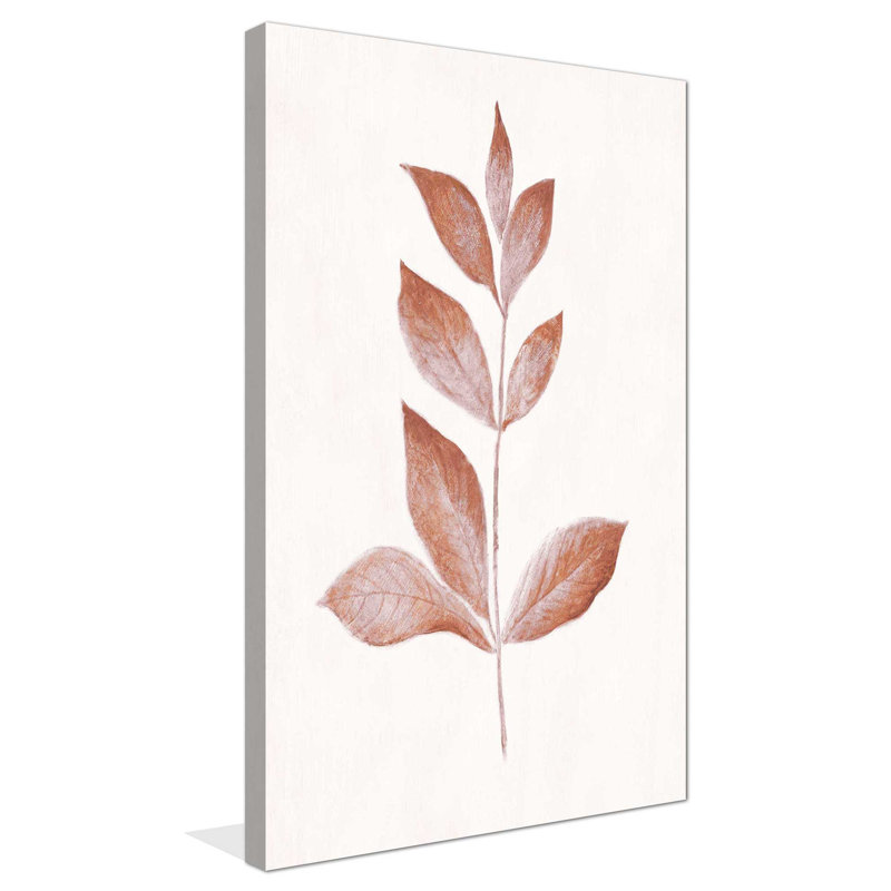 Feuille rouge I - Peinture, L 18 po x H 30 po, Toile tendue