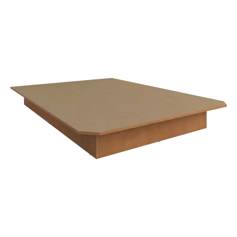 Lit plateforme Suad - Assemblage facile, aucun sommier requis, Lit double, Orange
