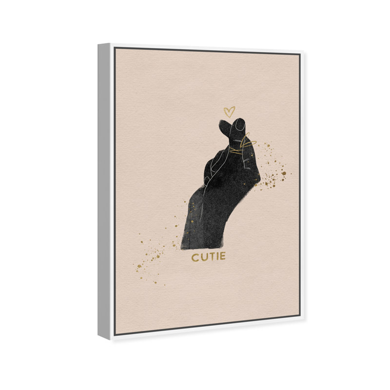 Cutie Hand - Impression sur toile, Cadre blanc, H 24 po x l 16 po