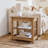 Solid Wood End Table with 3-Tier Storage