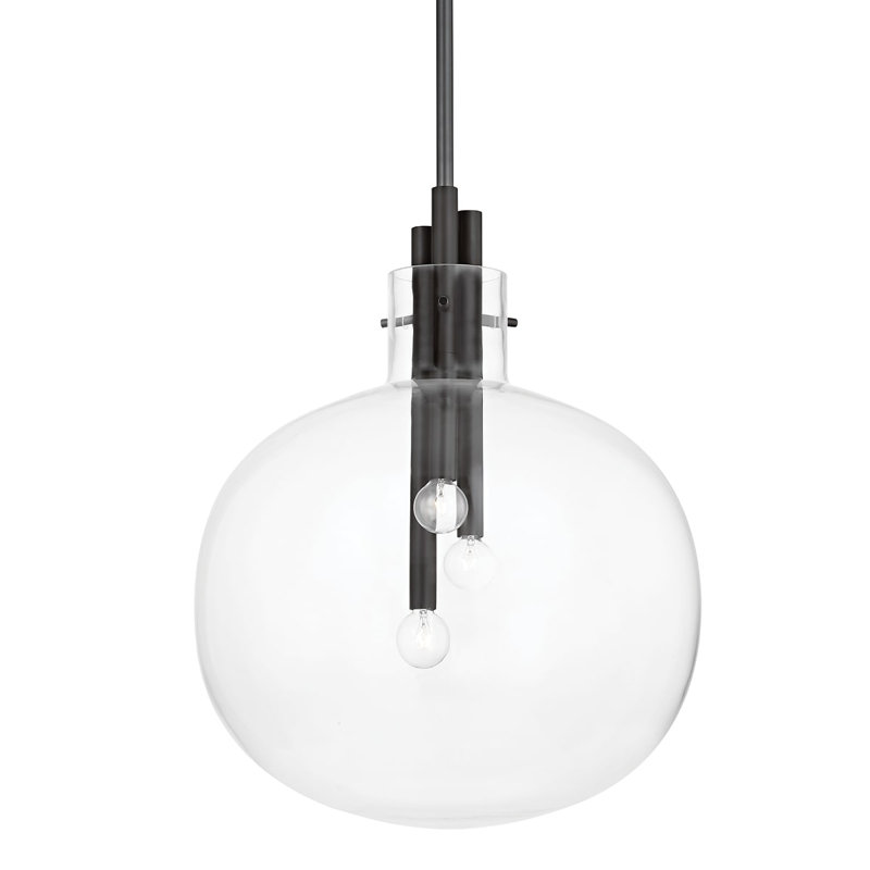 Hempstead Large 3 - Light Pendant, Black Brass, 22.5" H x 18.25" W x 18.25" D