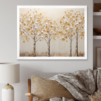 Harmonie d'arbres beiges - art mural arbres