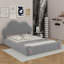 Grand lit plateforme tapissier avec tête de lit et poche arrondie-1000191485