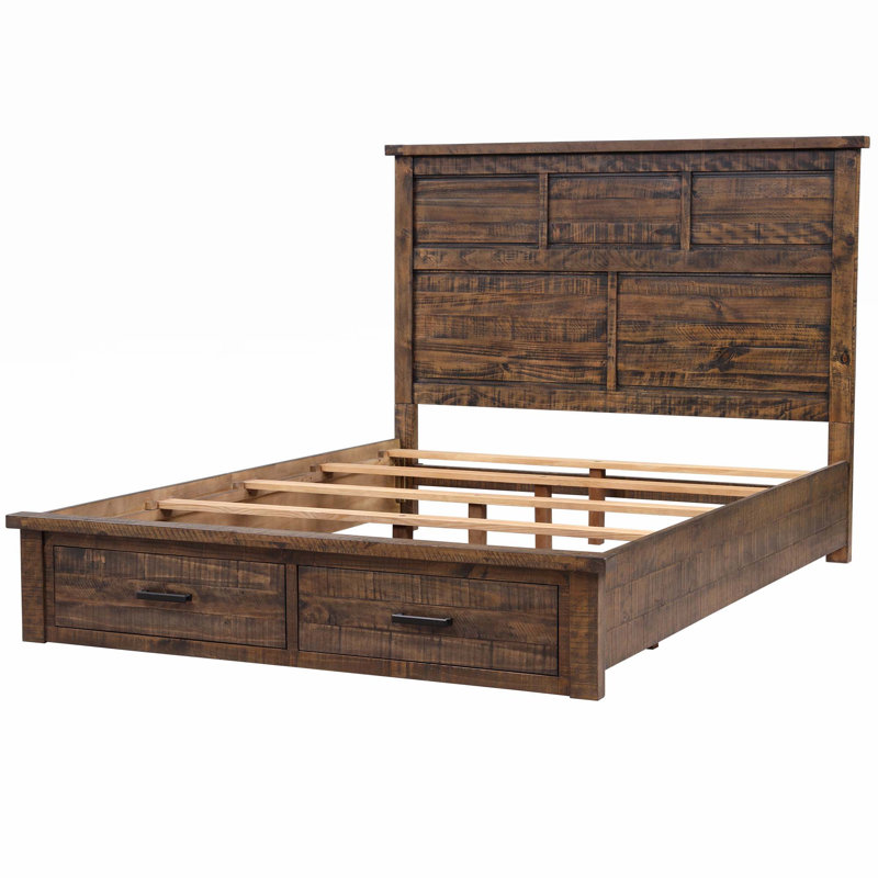 Solid Wood Standard Storage Bed