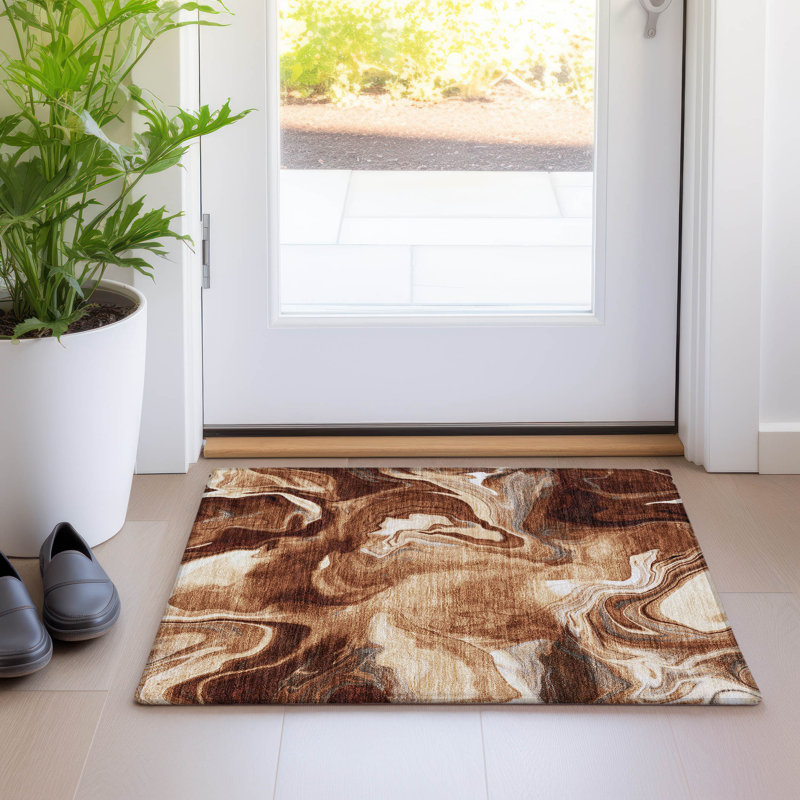  Malchow Non-Slip Indoor Door Mat, Rectangle 1'8" x 2'6"