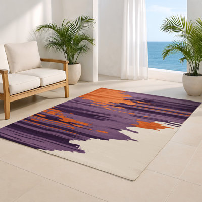 Tapis intérieur et extérieur mauve Watercolor
