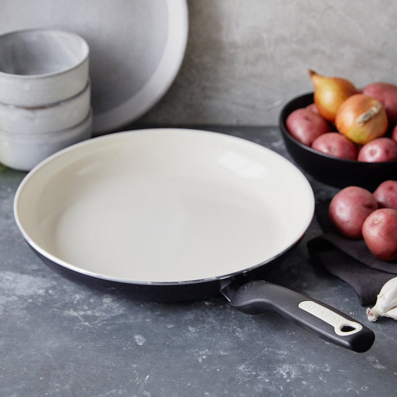GreenPan Rio Healthy Ceramic Nonstick Frying Pan, Black, 12" W