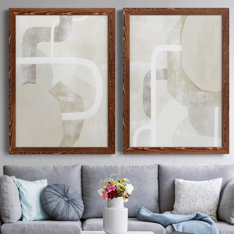 «Quiet Affection I», ensemble de 2 cadres photo, H 37,5 po x l 55 po x P 1,5 po, Toile encadrée érable