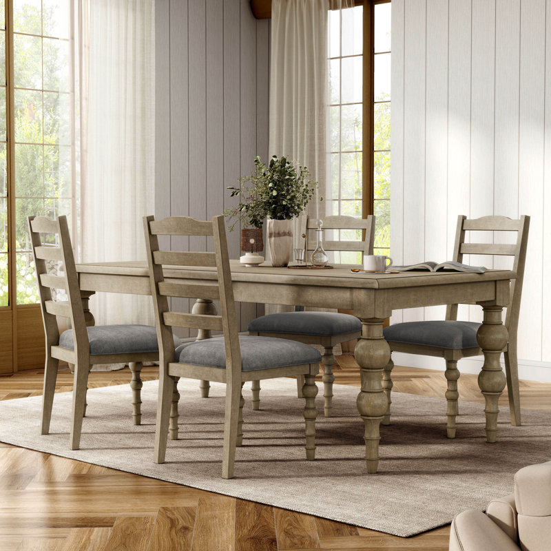 Baiardo Dining Table Set, 5 Pieces: Table, 4 Chairs