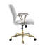 Chaise de bureau en cuir blanc avec - finition, siège réglable, antique pratique pour pivoter dans une salle de conférence, relevable, aspect professionnel