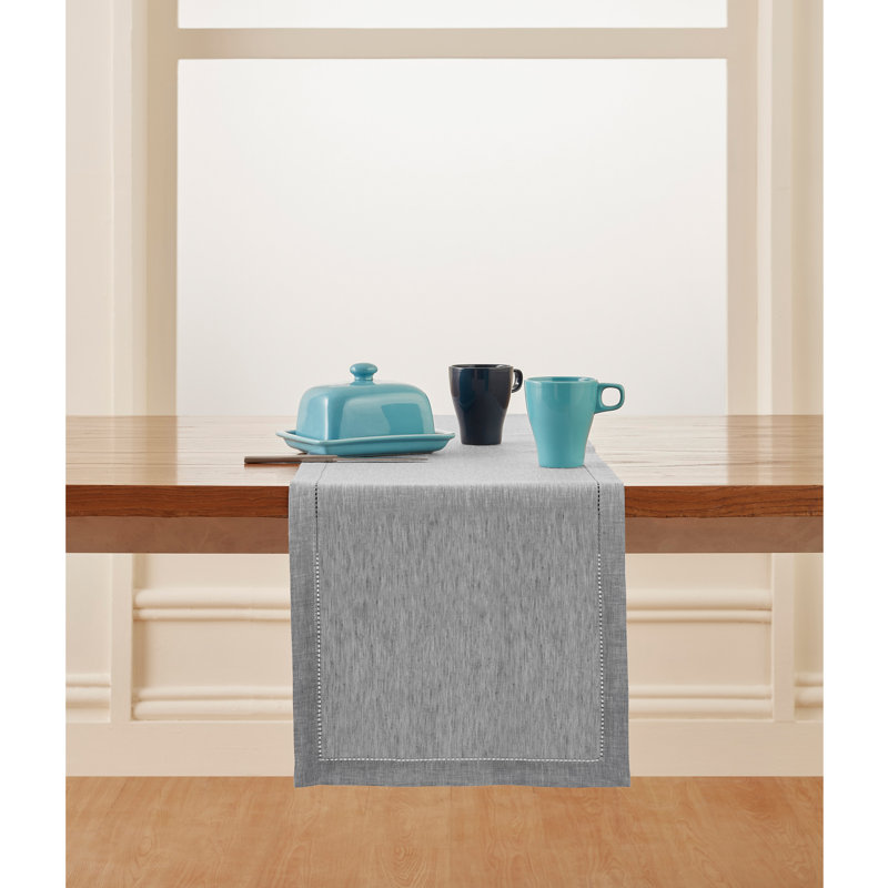 Milan - 100% Pure Linen Table Runner, Oyster Grey, 36" x 14"