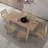 Modern Burlywood Rectangular Solid Wood Dining Table-1382802045