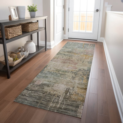 Machine Washable Indoor/Outdoor Claudian ACN1650 Sage Rug
