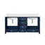 Meuble-lavabo double bleu marine 72 po X P 22 po D, avec plateau en quartz blanc-2131114476-2131114477