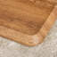 Table basse Warm Natural avec plateau en verre trempé, conception moderne rectangulaire, 47,2 pouces de largeur