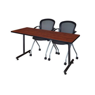 Kobe T-Base Training Seminar Table, 2 Cadence Nesting Chairs