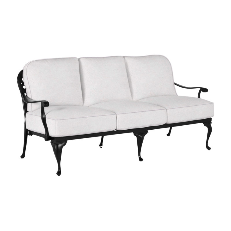 Provance Cast Aluminum Outdoor Sofa, Ancient Earth, Welt, Linen Snow