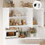 Garde-manger en bois 74 po avec tablette à micro-ondes et tablettes réglables, blanc-125400411