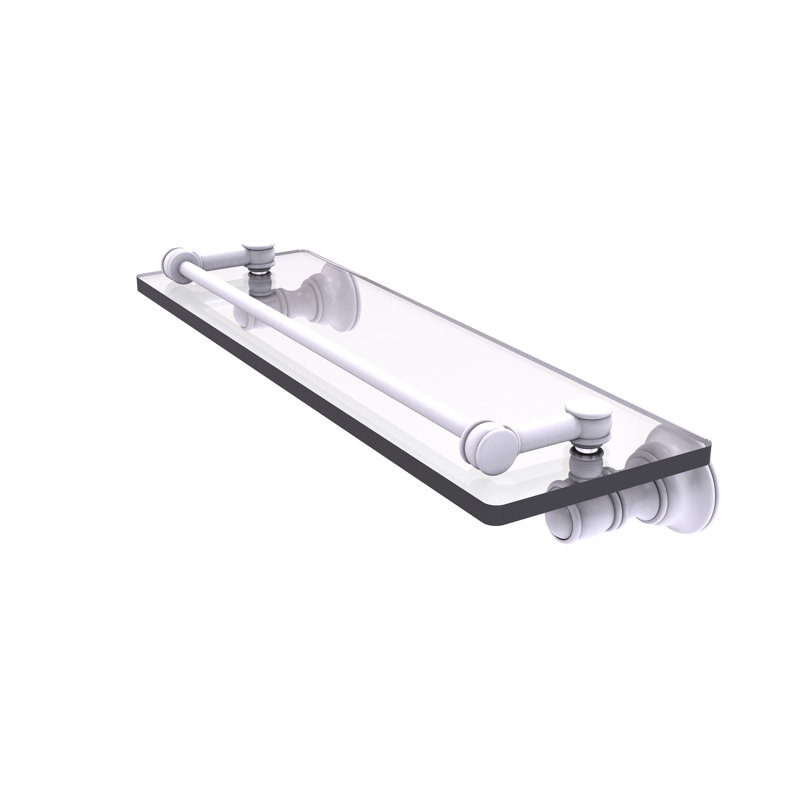 Tablette en verre Freyja, H 3,3 po x l 16 po x P 5,54 po, Blanc mat