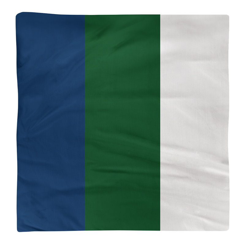 Utah Striped Square Napkin, 22" W x 22" L, Navy/Green/White, Polyester