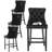 Velvet Upholstered Bar Stool with Button Tufted Back (Set of 4)-971639511