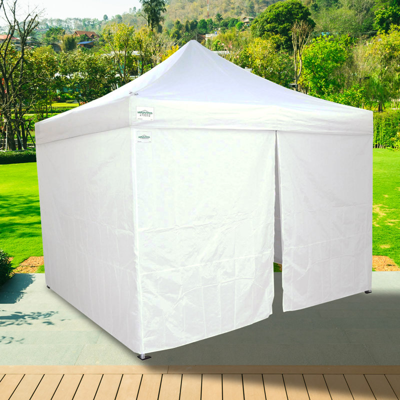 White Polytaffeta Canopy Tent Sidewalls with Zippered Door