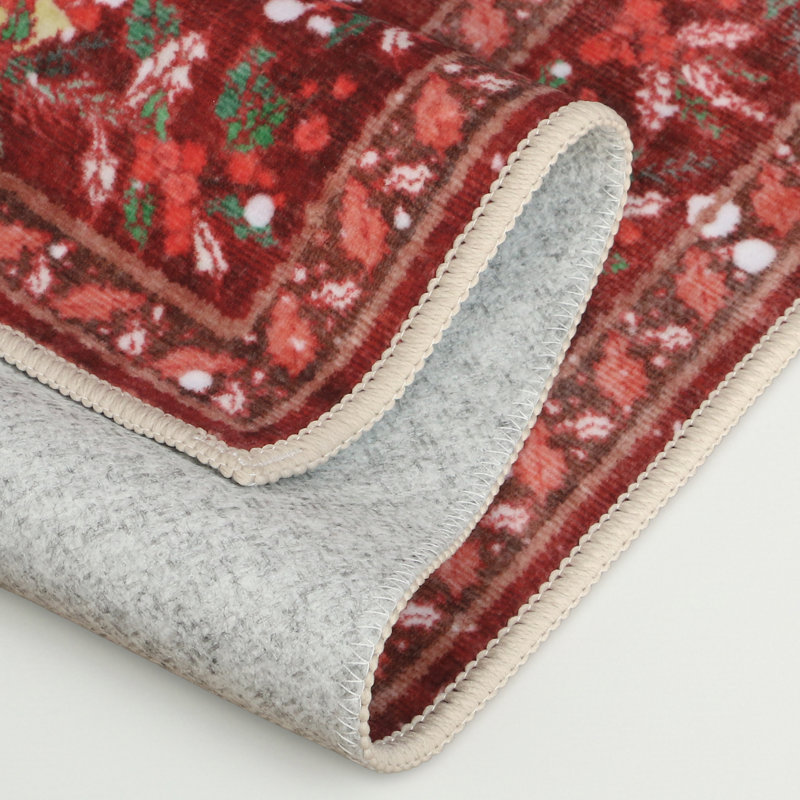 Tapis d'intérieur moderne à motif de Noël, lavable et antidérapant, Tapis de couloir 2 pi x 10 pi