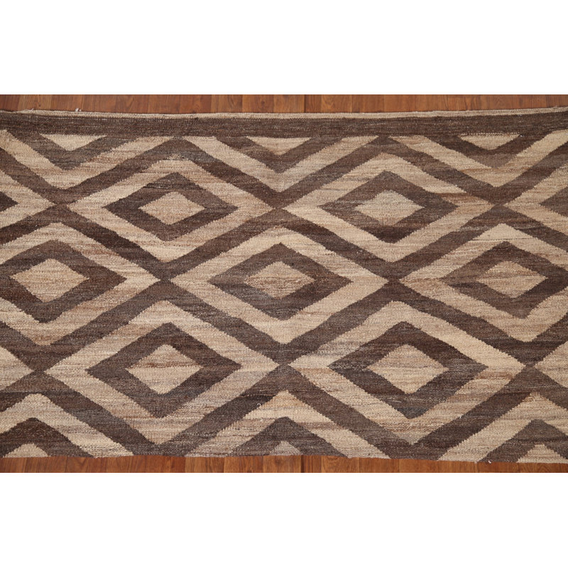 Tapis géométrique en laine Kilim