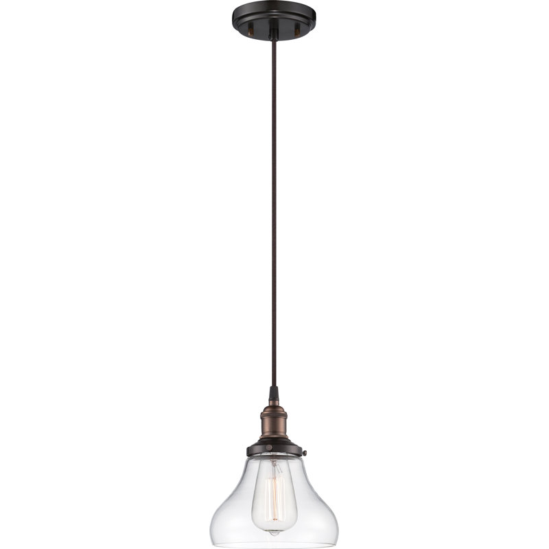 Eliziah 1 - Light Single Pendant, Rustic Bronze