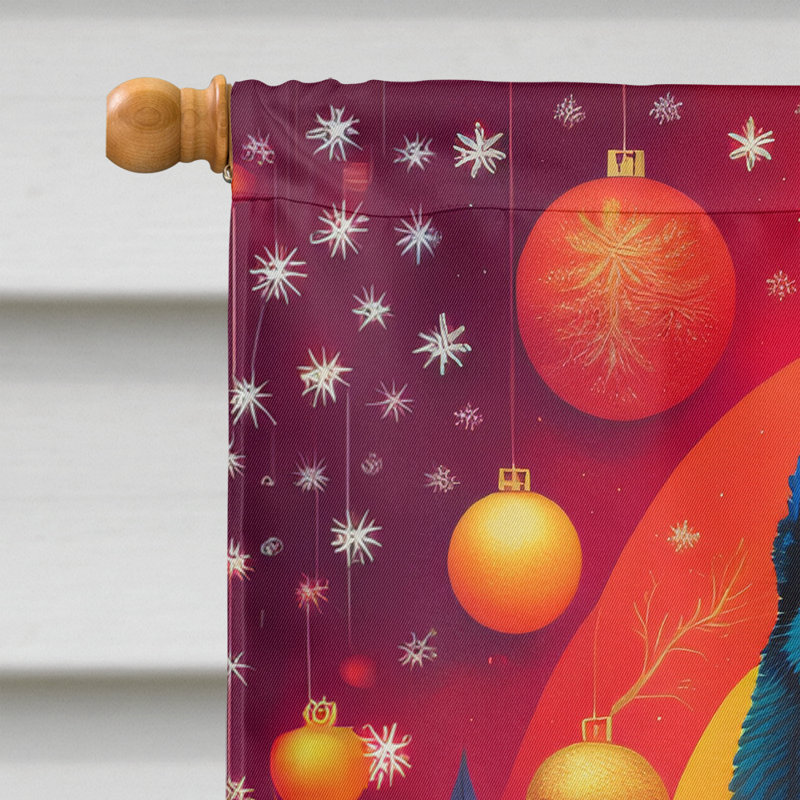 Drapeau de maison de Noël en polyester à double face H 40 po x l 28 po