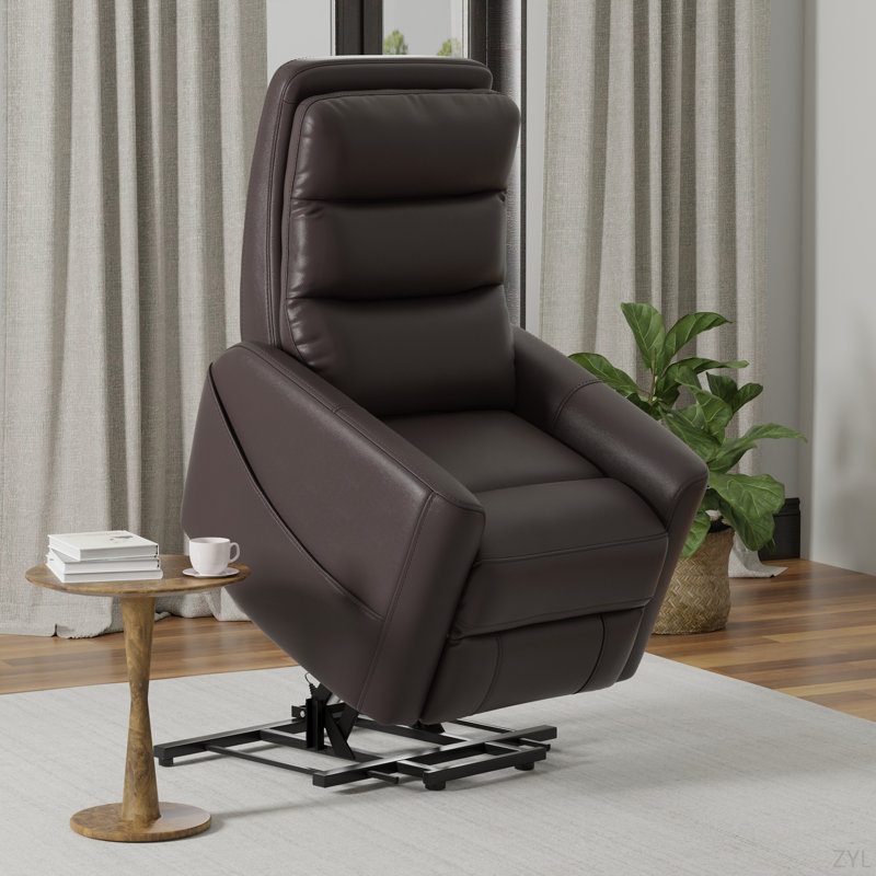 Fauteuil relevable en similicuir Bentley, Brun
