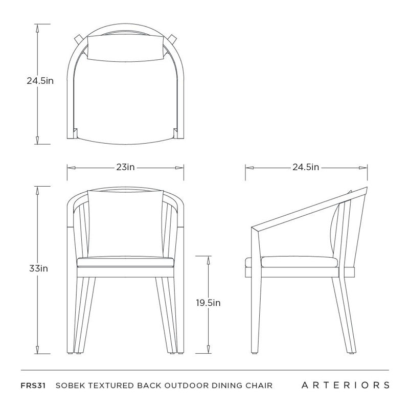 Sobek Textured Back Outdoor Dining Chair