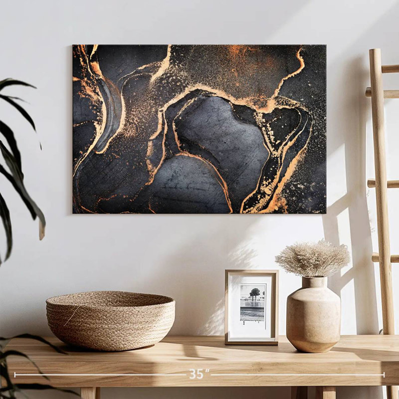 Avery or rose abstrait, H 16 po x l 24 po