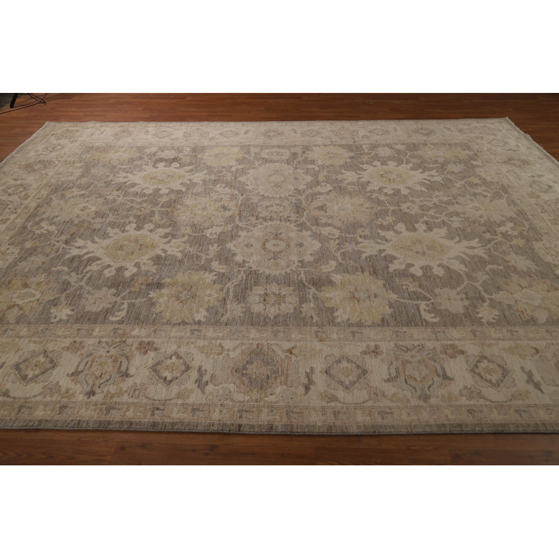 Vegetable Dye Brown Oushak Turkish Area Rug
