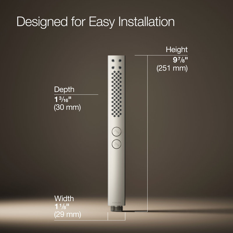 Shift + Square Two-Function Handshower, Multi-Function Handheld Shower Head, 1.75 GPM, Vibrant Polished Nickel, Square