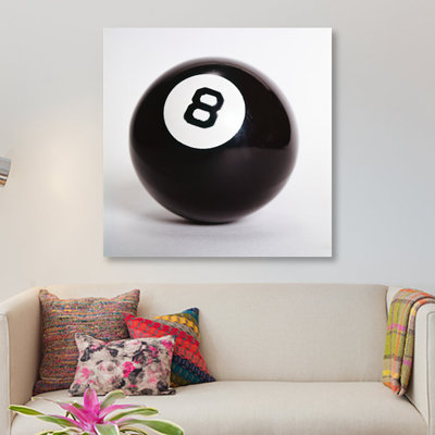 «1970s Pool Billiard Ball Eight Ball», reproduction de photo sur toile tendue