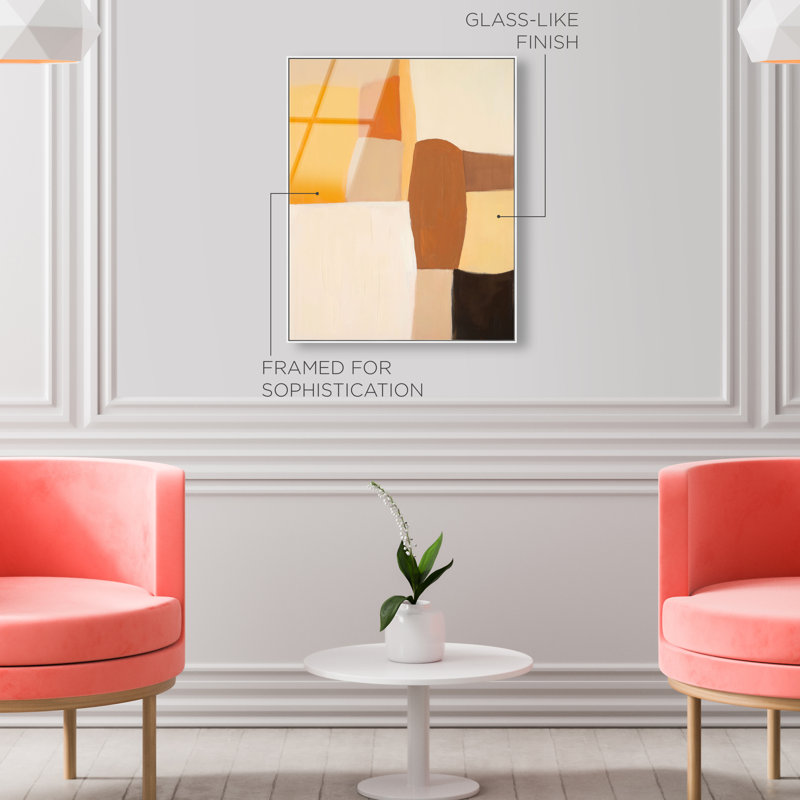 Warm Tones I High-Gloss Frameless Acrylic Glass Wall Art Abstract Print by Oliver Gal, Ready to Hang, 16 x 20, 21"H x 17"W
