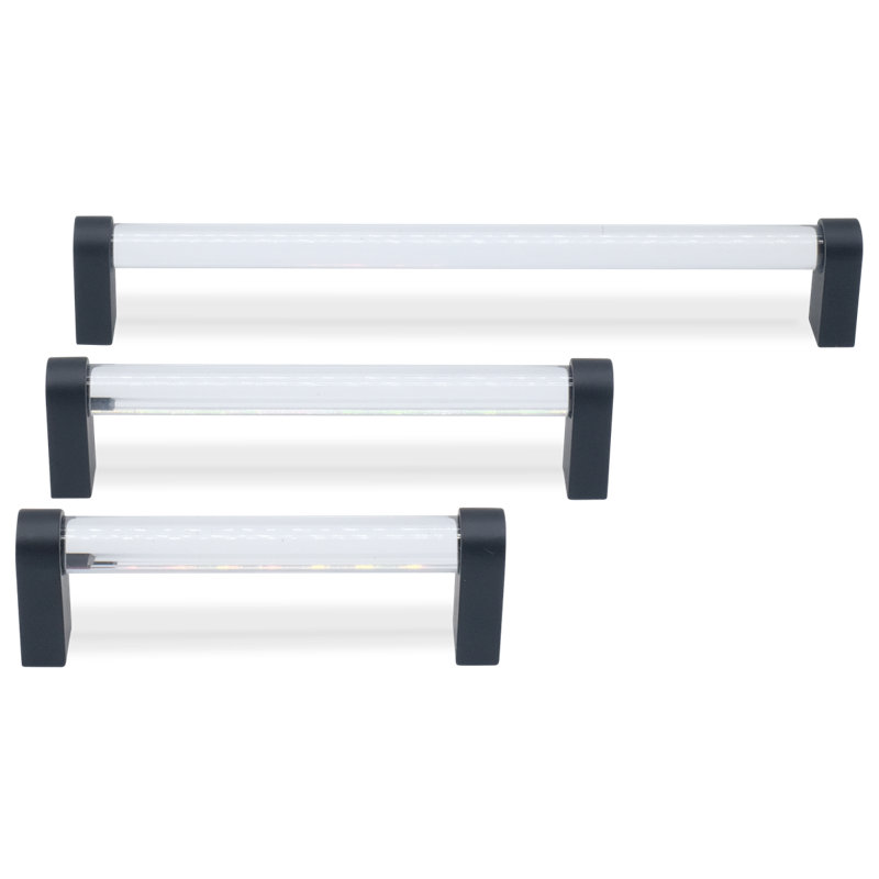 Clarity Acrylic Center to Center Bar / Handle Pull, Matte Black/Clear, 3 3/4" Center to Center