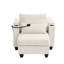 Canapé-lit 37,4 po en velours côtelé beige à double mode avec ports, porte-gobelets, rangement caché et poches latérales-1294672294