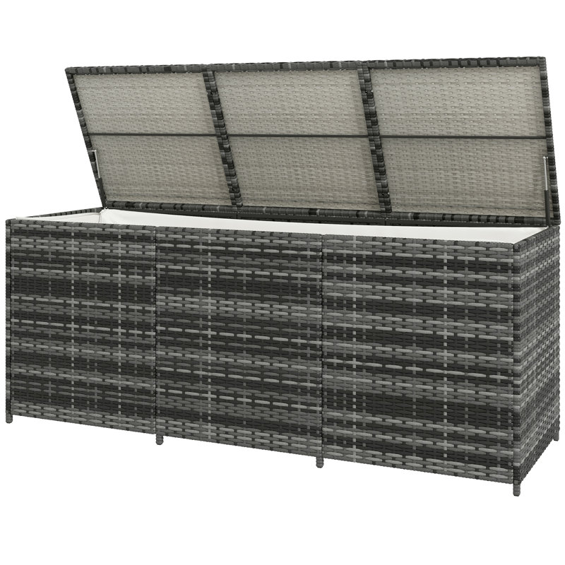 Boîte de rangement en rotin PE, Gris