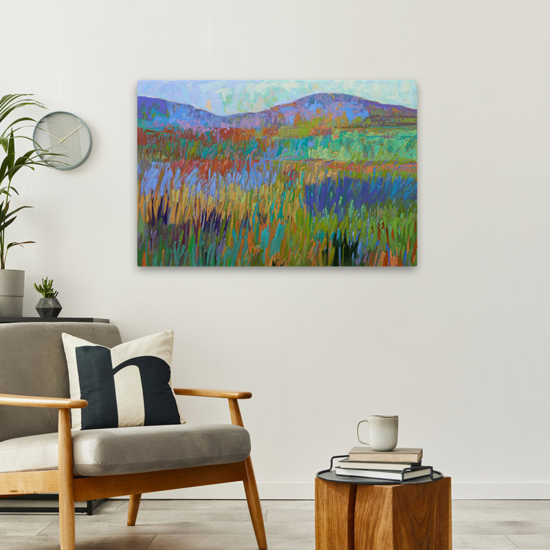 Champ de couleurs n ° 68 - Art contemporain de paysages, H 24 po x l 36 po
