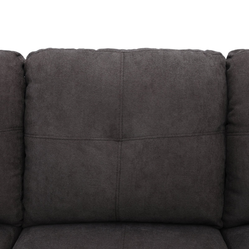 Canapé modulaire rembourré réversible avec repose-pieds, Dark Brown, Orienté à droite