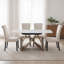 Ensemble de salle à manger 5 pièces en pierre frittée de 65 pouces avec 4 chaises en lin-262208339-262208761
