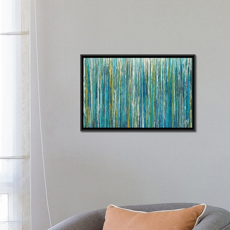 « greencicles », reproduction sur toile, H 18 po x l 26 po x P 1,5 po, Toile avec cadre noir, Pas de tapis