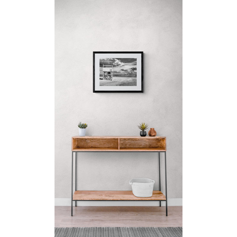 Life Guard Tower Print by Beth Sheridan, Black Framed Canvas, 25" H x 33" W
