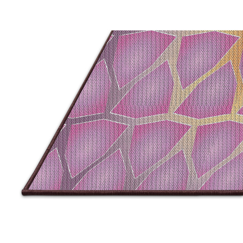 Tapis rose à motif géométrique Koepke, Rectangle 6 pi x 9 pi