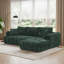 Canapé modulaire rembourré 2 pièces en L avec coussins décoratifs 2 pièces, droite, vert foncé-130629706-130629708