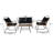 4-Piece Wicker Patio Conversation Set with Cushions - Outdoor Seating for 4-2076649236