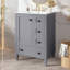 Meuble-lavabo de salle de bain avec lavabo intégré en céramique, avec tablette à double couche, tiroirs à fermeture en douceur et porte d'armoire à fermeture en douceur.-1983441384-1983441386