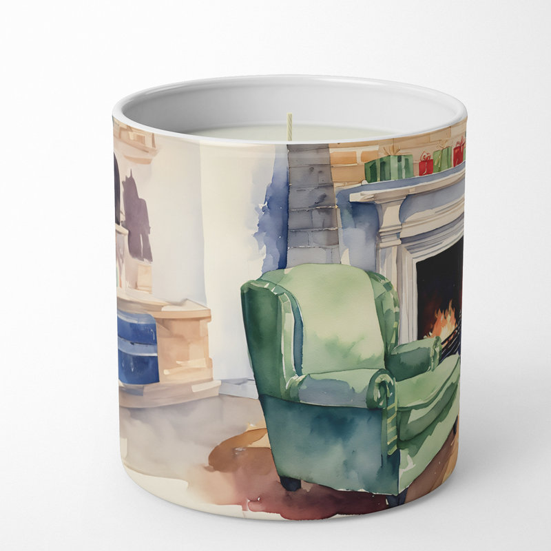 Bougie de Noël parfumée avec support en céramique